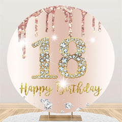 Rainbow Glitter Blue Cloud Round Backdrops for Baby Shower