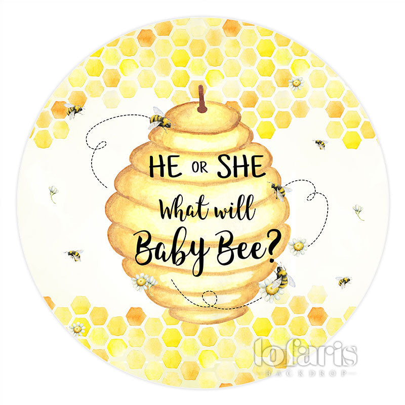 Lofaris Round He Or She What Will Baby Bee Shower Backdrop