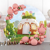 Lofaris Round Ice-Cream House Forest Happy Easter Backdrop