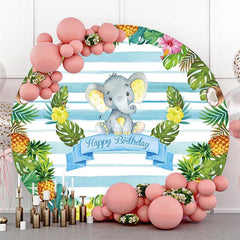 Pink Pop It Rainbow Graffiti Happy Birthday Round Backdrops