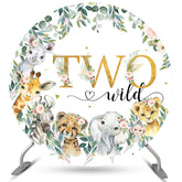 Lofaris Safari Floral Plant Wild Two Circle Birthday Backdrop