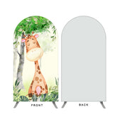 Lofaris Safari Giraffe Theme Green Tree Double Sided Arch Backdrop
