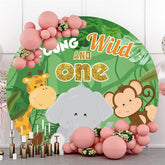 Lofaris Safari Green Forest Happy 1St Birthday Circle Backdrop