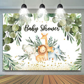 Lofaris Safari Green Jungle Leaves Cute Baby Shower Backdrop