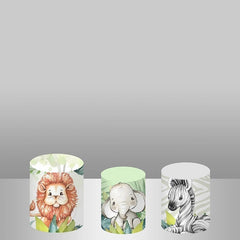 Lofaris Safari Green Leaf Theme Backdrop Cake Table Cover Kit