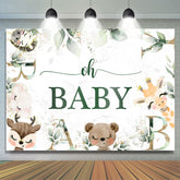 Lofaris Safari Lovely With Leaves Baby Shower Backdrop