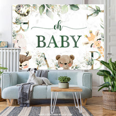 Lofaris Safari Lovely With Leaves Baby Shower Backdrop