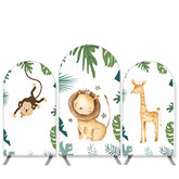 Lofaris Safari Wild Theme Green Leaves And Animals Arch Backdrop Kit