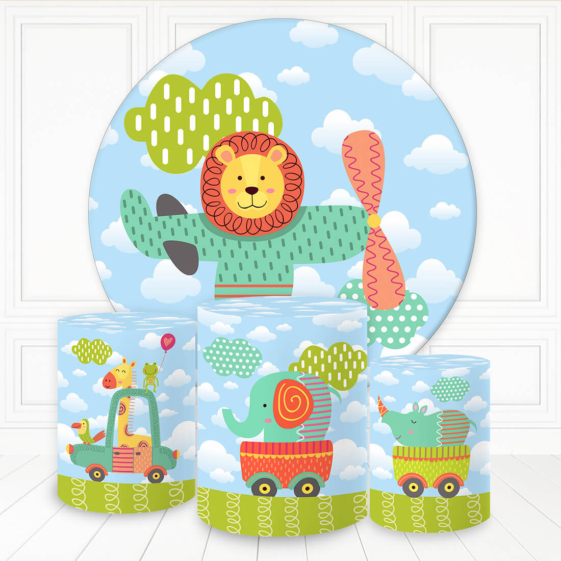 Lofaris Safari With Different Transport Round Backdrop Kit