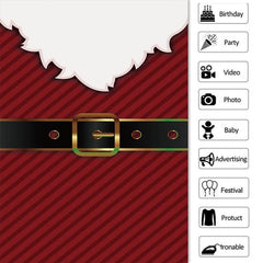 Lofaris Santa Claus White Beard Black Belt Christmas Backdrop