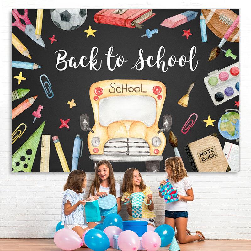 Lofaris School Bus Classroom stationery Back to Backdrop