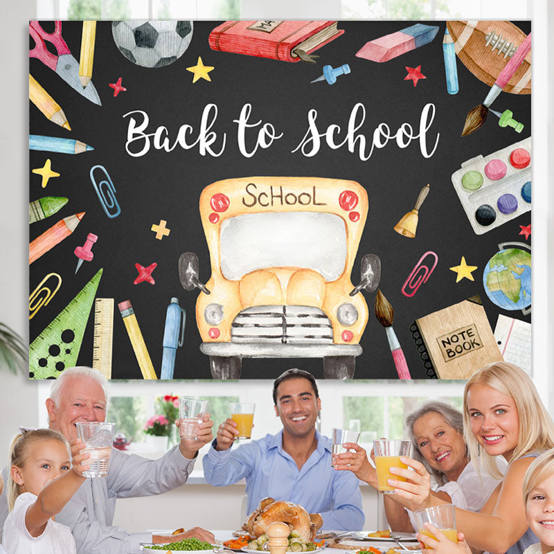 Lofaris School Bus Classroom stationery Back to Backdrop