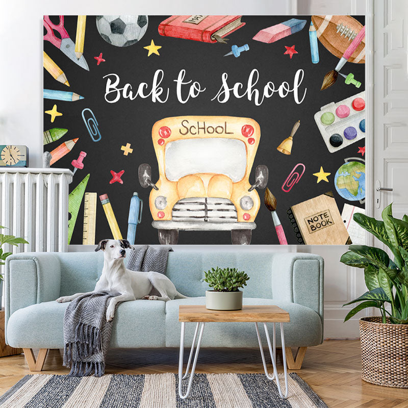 Lofaris School Bus Classroom stationery Back to Backdrop