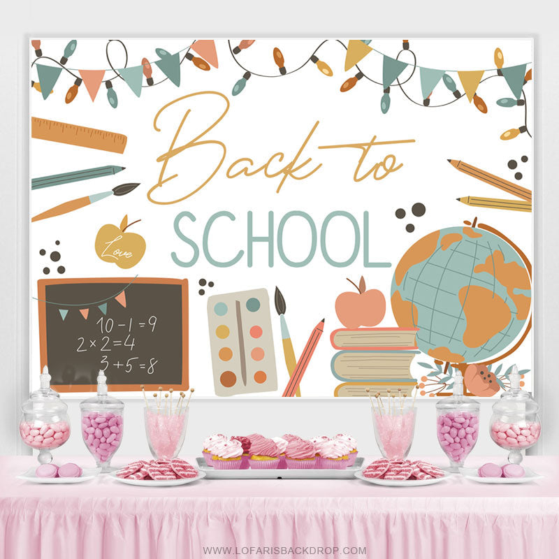 Lofaris School Little Pattern And Flags Back To Backdrop