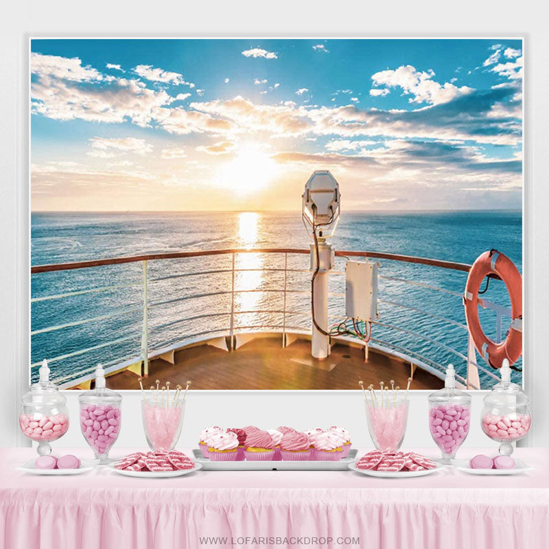Lofaris Sea Ocean Theme Yacht Travel Birthday Party Backdrop
