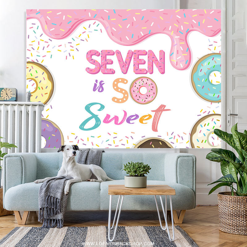 Lofaris Seven Is So Sweet Candyland Happy Birthday Backdrop