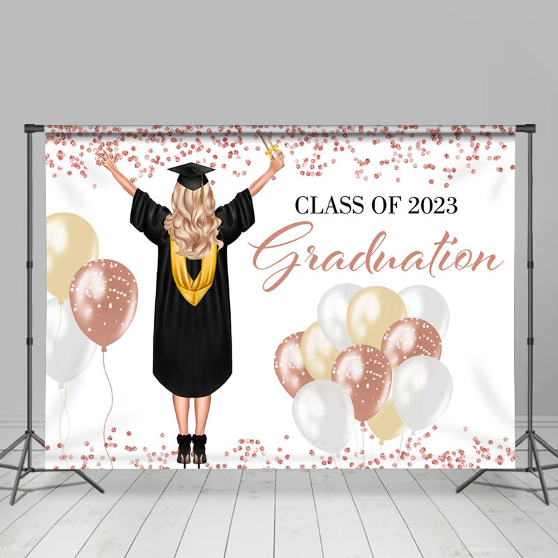Lofaris She Did It Class Of 2023 Happy Graduation Backdrop