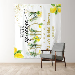 Lofaris She Found Her Main Squeere Lemon Bridal Shower Backdrop