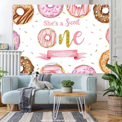 Lofaris She Is A Sweet One Donut Happy Birthday Backdrop