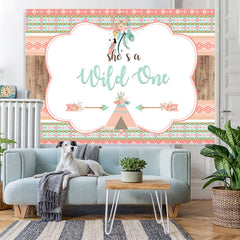 Lofaris She Is A Wild one Boho 1st Birthday Backdrop for Girl