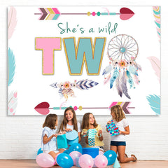 Lofaris She’S Wild Two With Dreamcatcher Birthday Backdrop