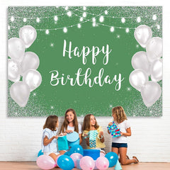 Lofaris Shiny white balloon bokeh happy birthday photo backdrop