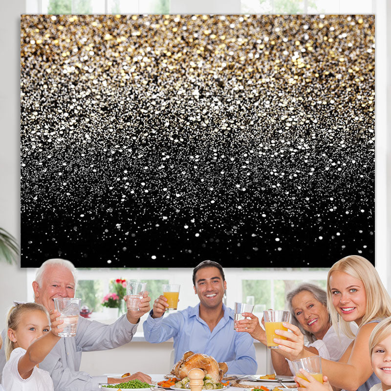 Lofaris Silver And Golden Snowy Bokeh Winter Backdrop