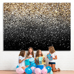 Lofaris Silver And Golden Snowy Bokeh Winter Backdrop