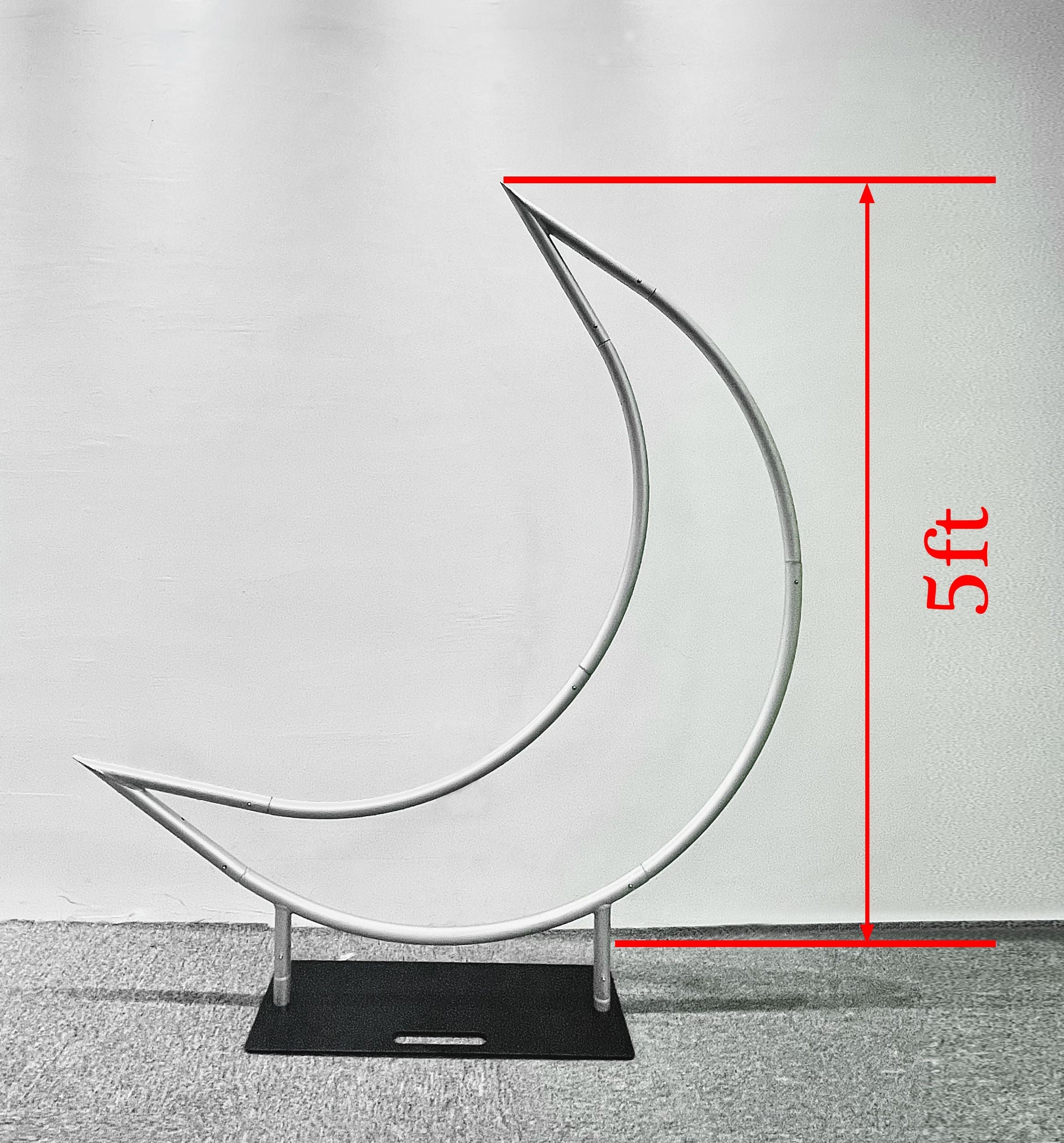 Lofaris Silver Glitter Moon Shaped Arch Backdrop For Party Decor