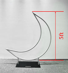 Lofaris Silver Glitter Moon Shaped Arch Backdrop For Party Decor