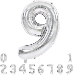 Lofaris Silver Large Giant Foil Mylar 40 Inch Number Balloons for Party