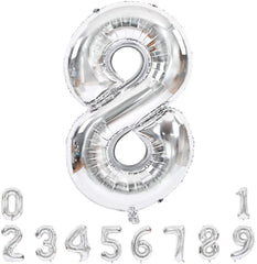 Lofaris Silver Large Giant Foil Mylar 40 Inch Number Balloons for Party