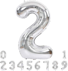 Lofaris Silver Large Giant Foil Mylar 40 Inch Number Balloons for Party