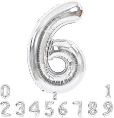 Lofaris Silver Large Giant Foil Mylar 40 Inch Number Balloons for Party
