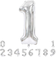 Lofaris Silver Large Giant Foil Mylar 40 Inch Number Balloons for Party