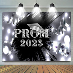 Lofaris Silver Ribbons Bokeh Splash Ink Prom 2023 Backdrop