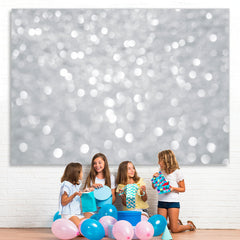Lofaris Silver Shiny Glitter Bokeh Simple Birthday Party Backdrop