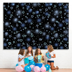 Lofaris Simple Blue And Black Heart Light Spot Backdrop