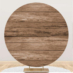Blue Elephant With Wood Round Baby Shower Backdrop