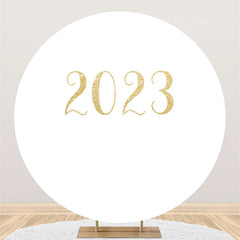 Lofaris Simple Circle Gold Glitter 2023 New Year Party Backdrop