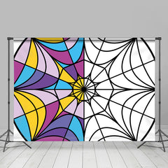 Lofaris Simple Colored Cobweb Theme Backdrop For Dance Party