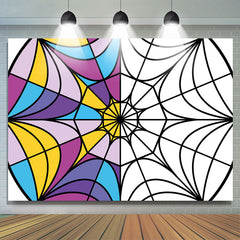 Lofaris Simple Colored Cobweb Theme Backdrop For Dance Party