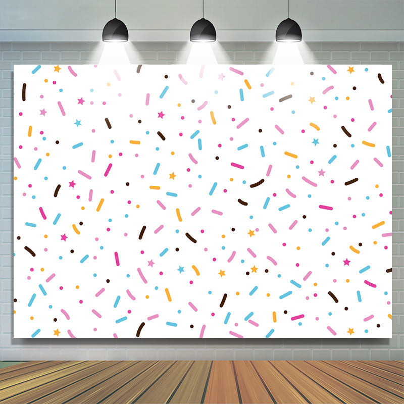 Lofaris Simple Colorful Dots Stars White Backdrop for Birthday