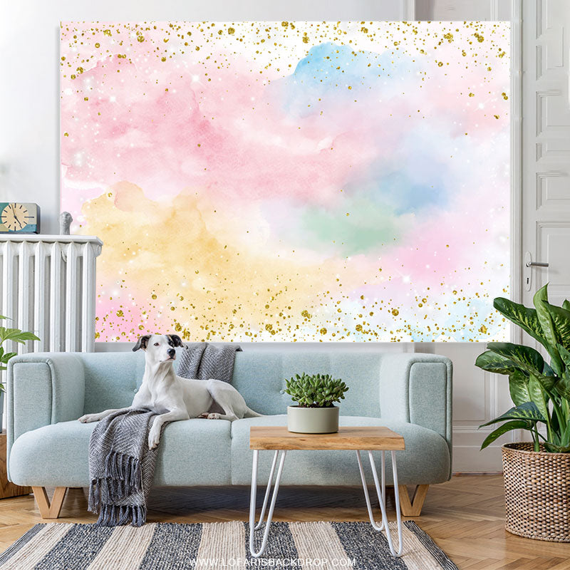 Lofaris Simple Colorful Sky Cloud Happy Birthday Backdrop