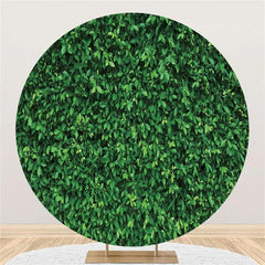 Lofaris Simple Custom Circle Green Leaves Wedding Backdrop