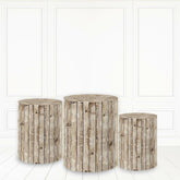 Lofaris Simple Dark Gery Wooden Cylinder Cover Old Style Party Pillar