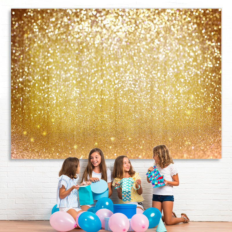 Lofaris Simple Gold Glitter Bokeh Backdrop For Party Decoration