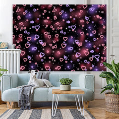 Lofaris Simple Heart Pink Black Light Spot Backdrop for Party