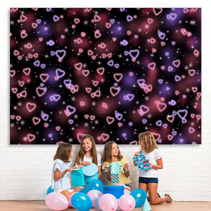 Lofaris Simple Heart Pink Black Light Spot Backdrop for Party