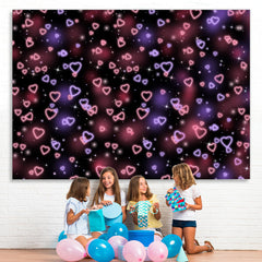 Lofaris Simple Heart Pink Black Light Spot Backdrop for Party